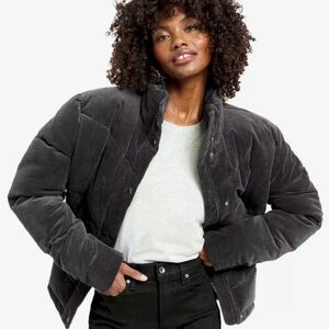 Splendid Milla Corduroy Puffer Jacket Black Medium